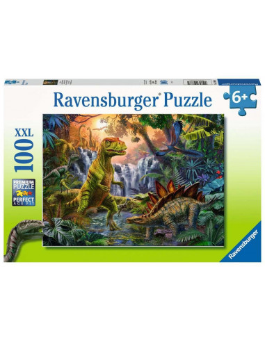 Puzzle 100 p xxl - l'oasis des dinosaures