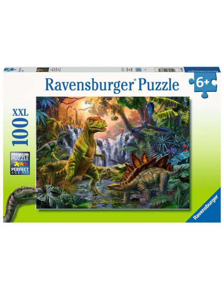 Puzzle 100 p xxl - l'oasis des dinosaures