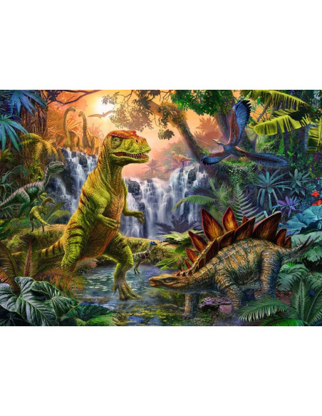 Puzzle 100 p xxl - l'oasis des dinosaures