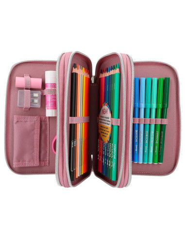 Topmodel trousse à crayons triple avec paillettes glitter queen