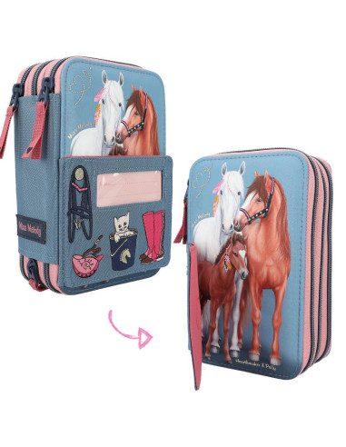 Miss melody trousse à crayons 3 compartiments my little farm