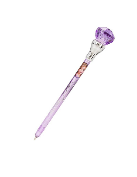 Topmodel stylo à bille avec lumière glitter queen
