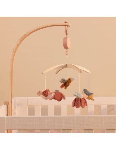 Mobile musical en bois flowers & butterflies - Little dutch