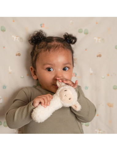 Hochet peluche mouton Little Farm : éveil et douceur