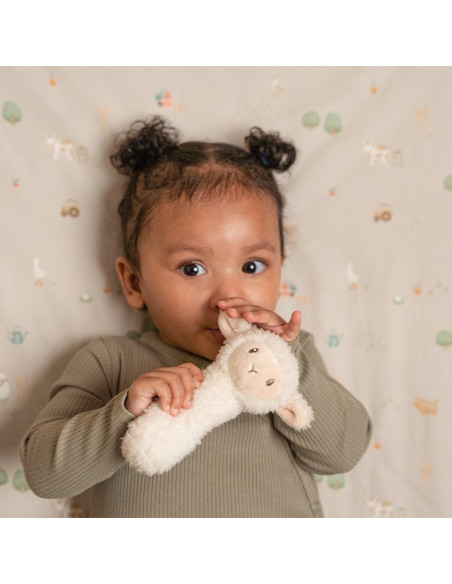 Hochet peluche mouton Little Farm : éveil et douceur