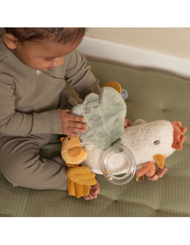 Poule d'activités Little Farm 25cm : éveil sensoriel ludique