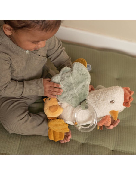 Poule d'activités Little Farm 25cm : éveil sensoriel ludique