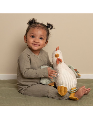 Poule d'activités Little Farm 25cm : éveil sensoriel ludique