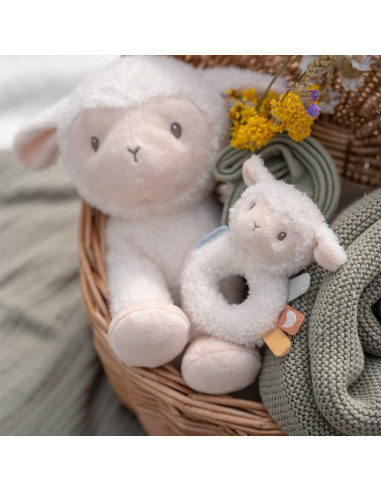 Hochet anneau souple mouton Little Farm : éveil sensoriel