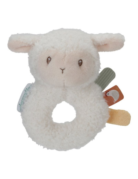 Hochet anneau souple mouton Little Farm : éveil sensoriel