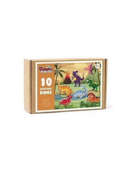 Boite dinosaures a repasser 3000 perles perlou - graine creative