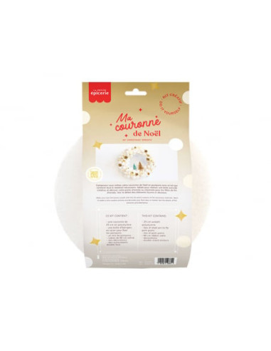 Kit couronne de noël - blanc et beige - la petite epicerie