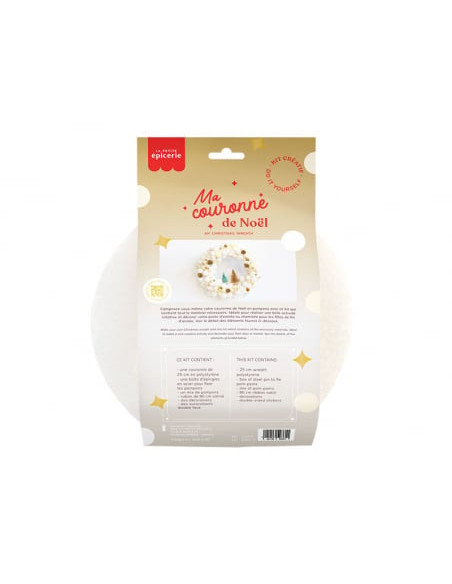Kit couronne de noël - blanc et beige - la petite epicerie