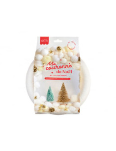 Kit couronne de noël - blanc et beige - la petite epicerie 2