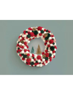 Kit couronne de noël - rouge vert - la petite epicerie