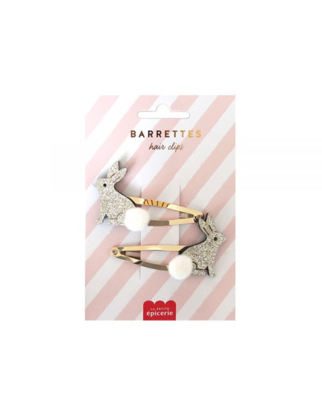 Barrettes cheveux - lapins - la petite epicerie