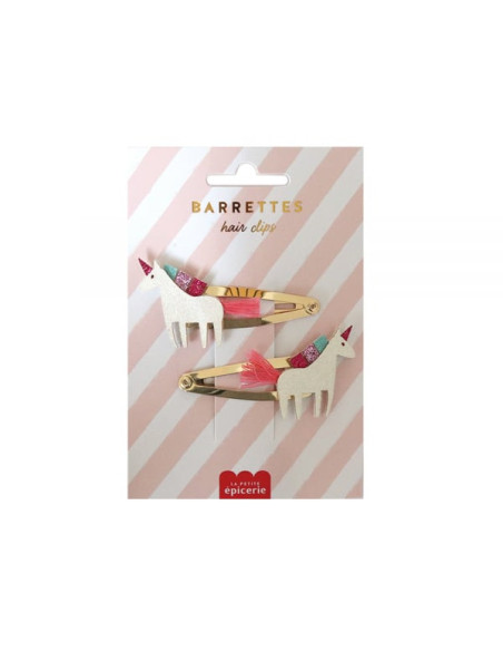 Barrettes cheveux - licornes - la petite epicerie