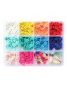 Boite de 11 couleurs pop de perles heishi 6 mm + accessoires - la petite epicerie