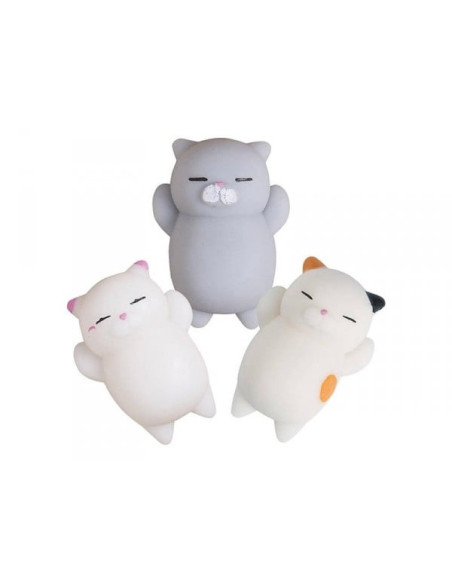 Mini squishy chat gris qui dort - anti-stress - la petite epicerie