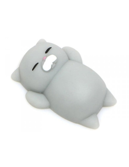 Mini squishy chat gris qui dort - anti-stress - la petite epicerie