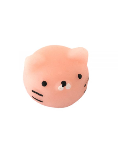 Mini squishy tête de chat rose - anti-stress - la petite epicerie