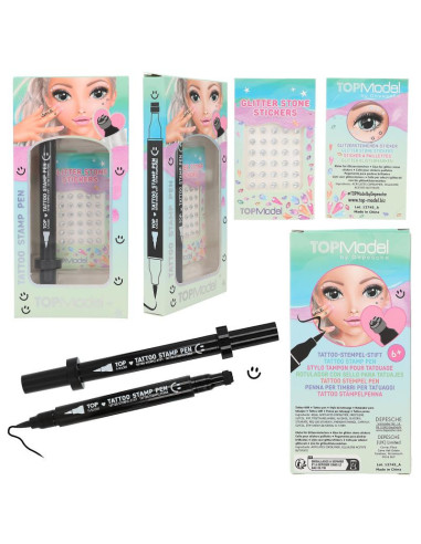 TopModel Stylo de tatouage avec pierres scintillantes