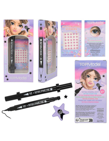 TopModel Stylo de tatouage avec pierres scintillantes