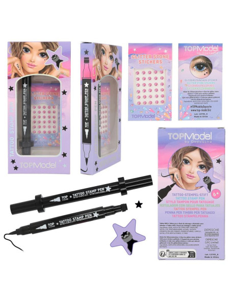 TopModel Stylo de tatouage avec pierres scintillantes