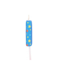 Bougie anniversaire lettre i bleu