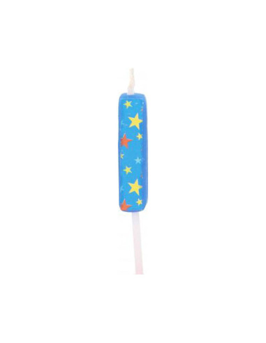 Bougie anniversaire lettre i bleu