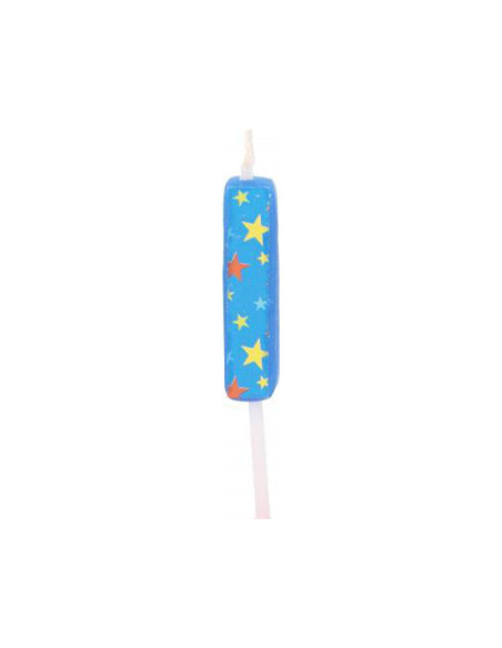 Bougie anniversaire lettre i bleu