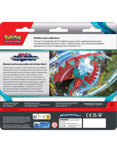 Pokémon EV04 : Pack 3 Boosters - Ecarlate et Violet - Faille Paradoxe