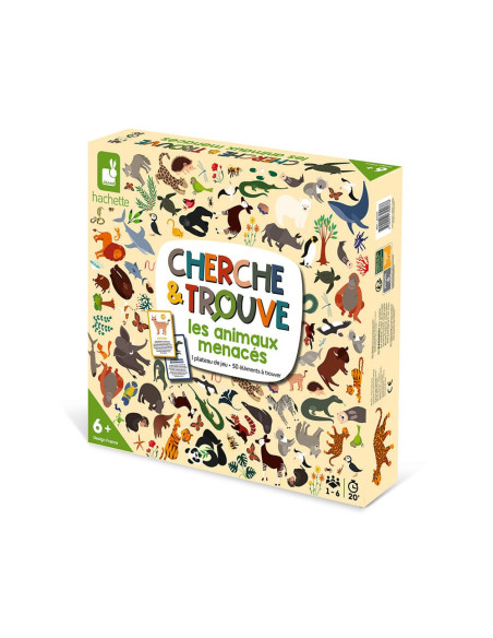 Cherche et trouve - animaux menaces - janod