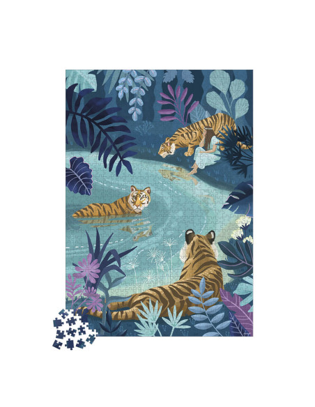 Puzzle tigres au clair de lune - 1000 pcs - janod