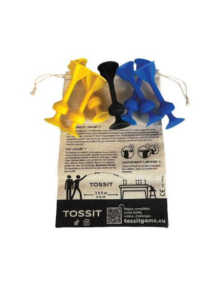 Tossit bleu-jaune - jeu de flechettes ventouse