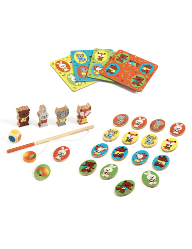 Jeu educatif bois - ludo wood - 4 games - djeco
