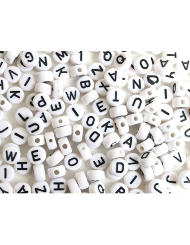 Pot perles lettres - blanc et noir - la petite epicerie