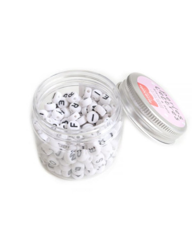 Pot perles lettres - blanc et noir - la petite epicerie
