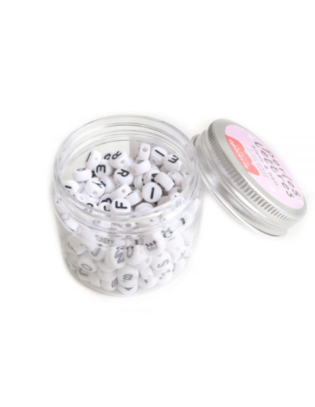 Pot perles lettres - blanc et noir - la petite epicerie