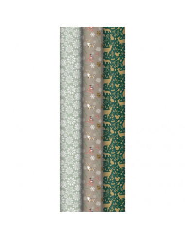 Papier cadeau 57g adultes noel 2x0.7m - clairefontaine