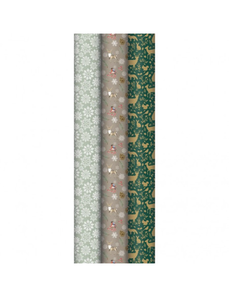 Papier cadeau 57g adultes noel 2x0.7m - clairefontaine