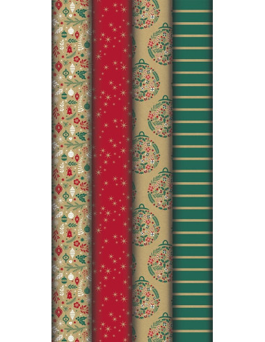 Papier cadeau kraft 70g holly 2x0.7m - clairefontaine
