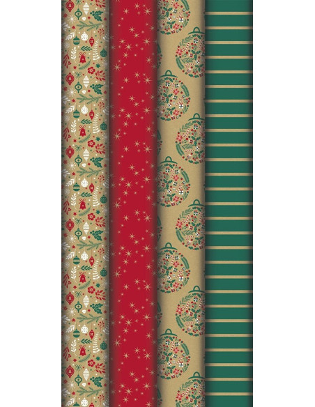 Papier cadeau kraft 70g holly 2x0.7m - clairefontaine