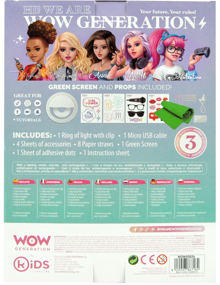 Clip lumineux a selfies et accessoires - wow generation