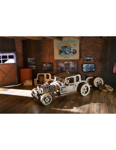UGEARS Hot Rod Furious Mouse - Maquette rétro en bois