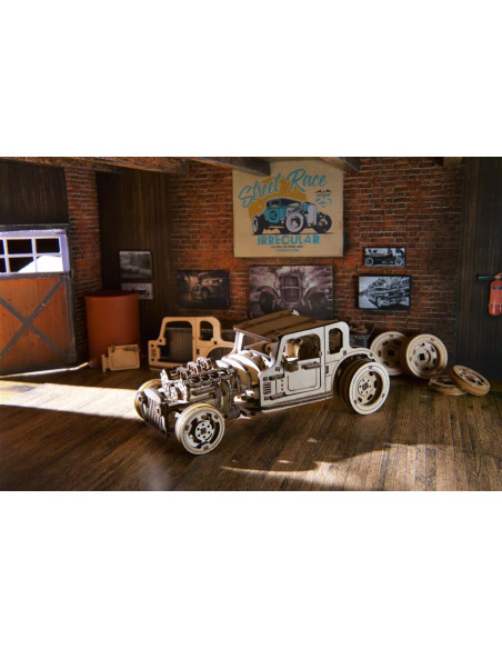 UGEARS Hot Rod Furious Mouse - Maquette rétro en bois