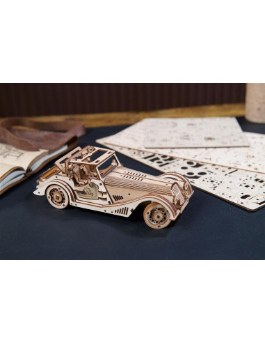 UGEARS Rapid Mouse - Voiture de sport mécanique en bois