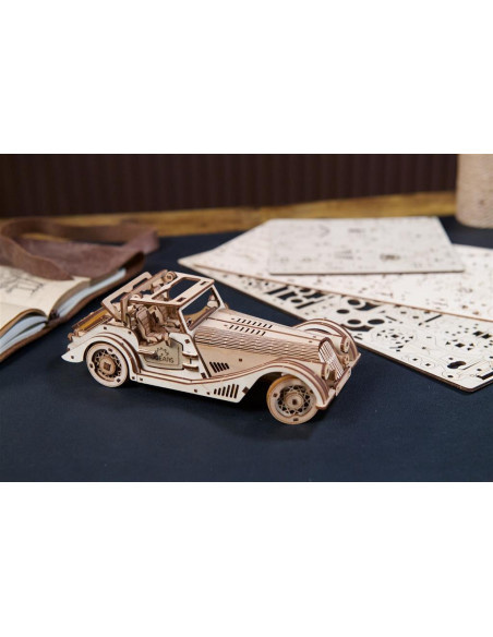 UGEARS Rapid Mouse - Voiture de sport mécanique en bois