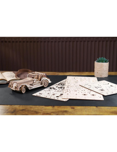 UGEARS Rapid Mouse - Voiture de sport mécanique en bois