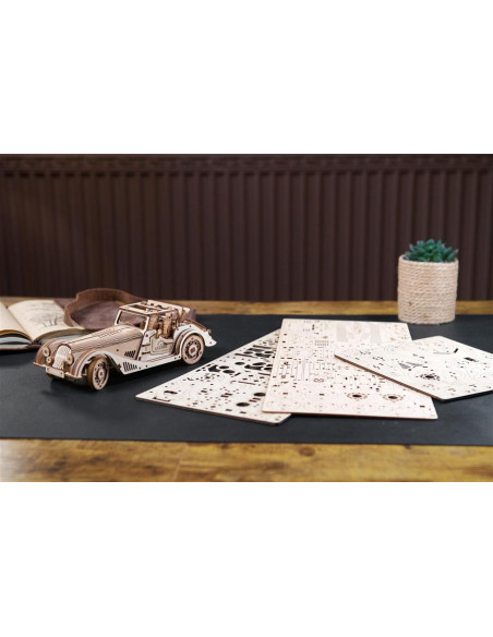 UGEARS Rapid Mouse - Voiture de sport mécanique en bois